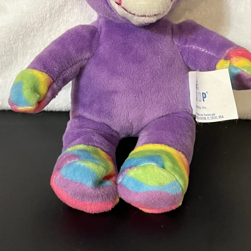 Build a Bear Workshop Mini Purple Rainbow Unicorn Zipper Back Pouch w/ Heart